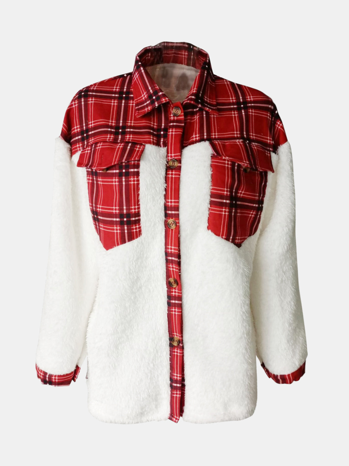 Fuzzy Button Up Long Sleeve