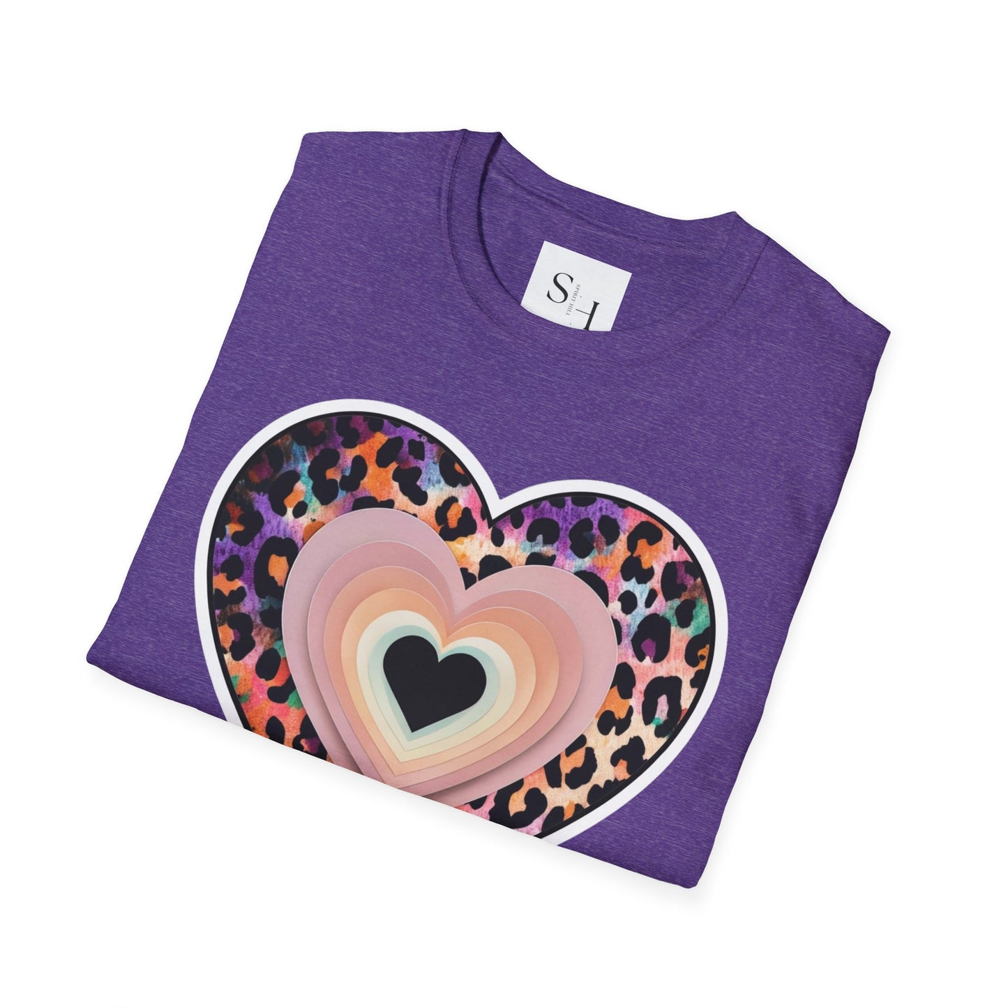 Leopard Heart Unisex Softstyle T-Shirt