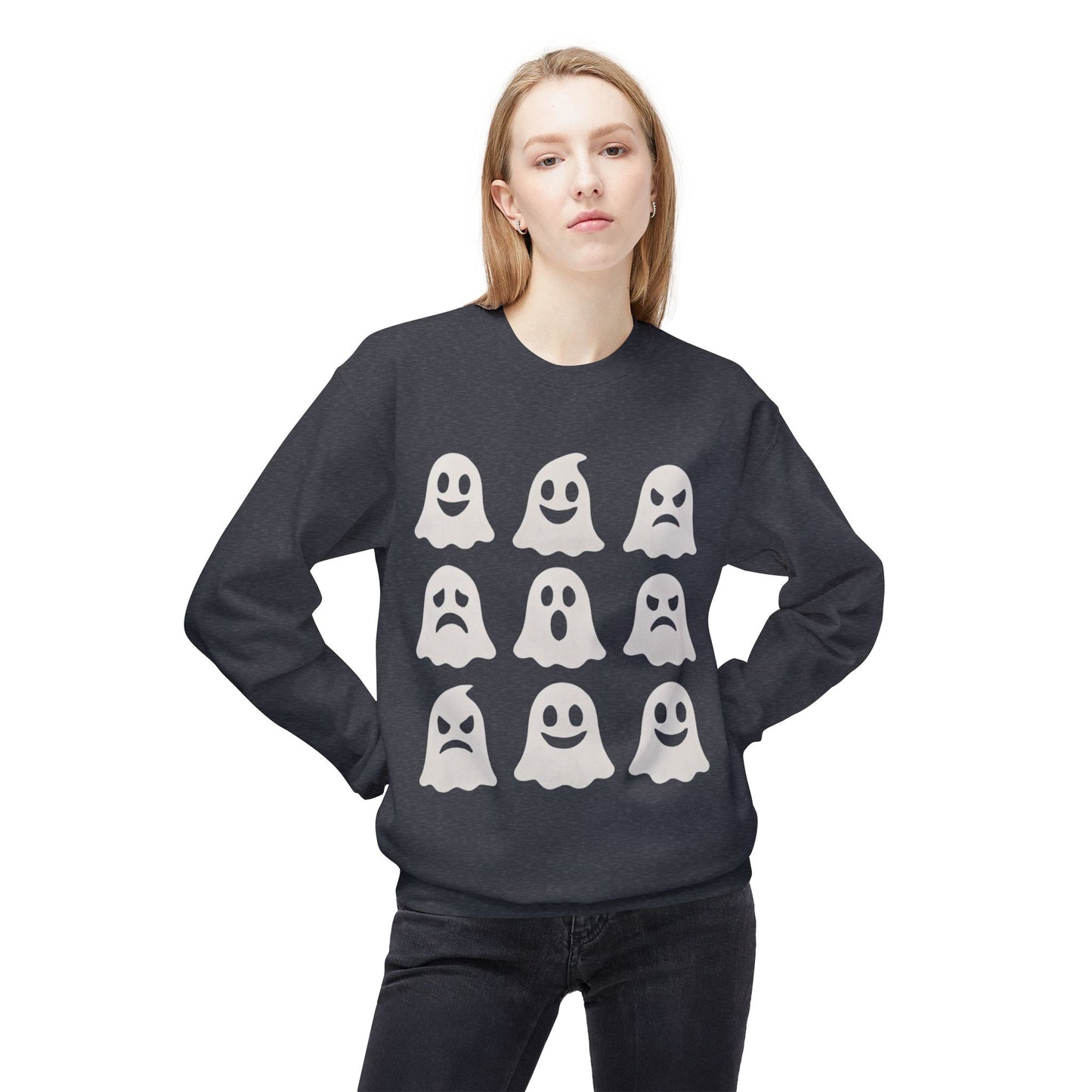 Ghostly Vibes Unisex Fleece Crewneck