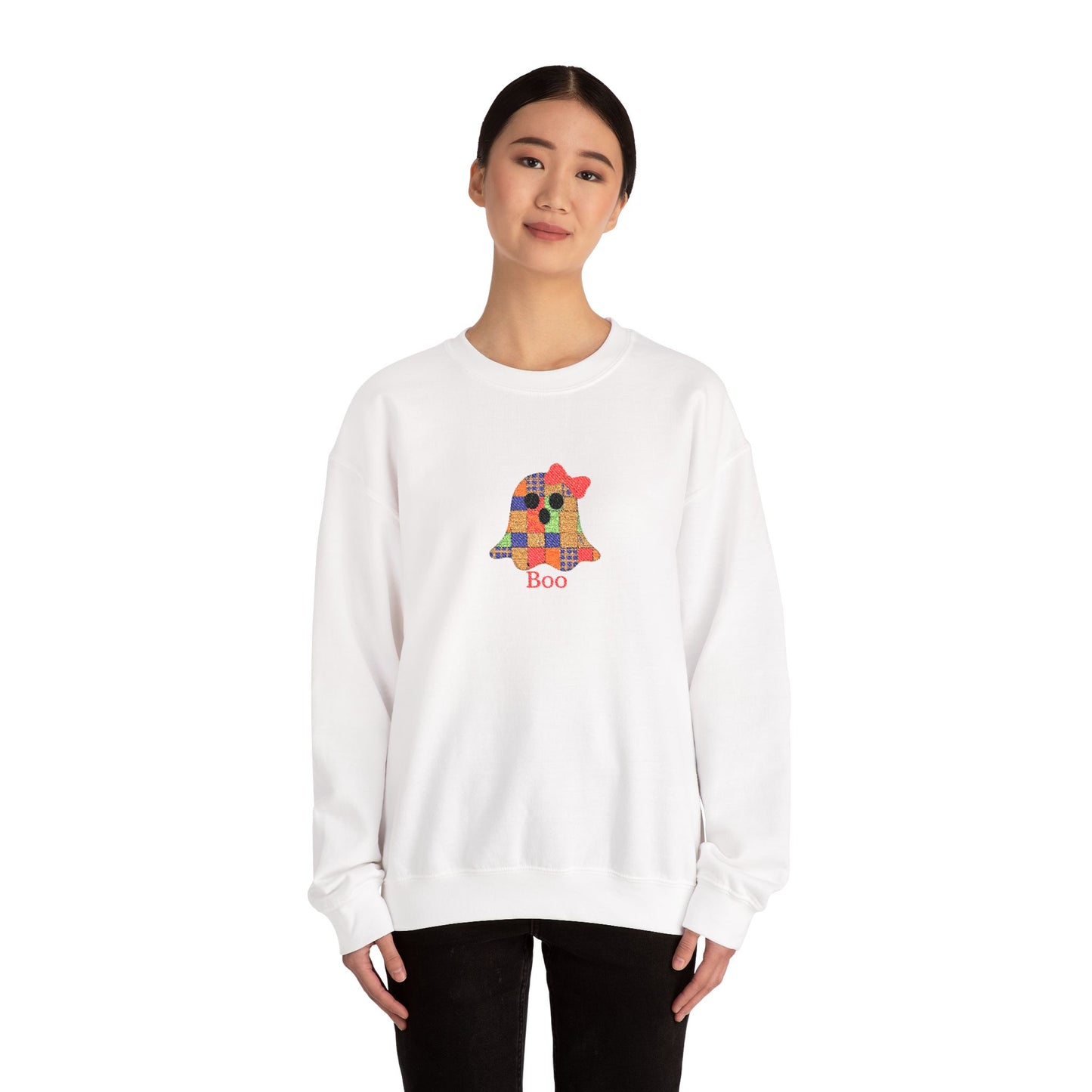 Boo Ghost Embroidery Unisex Heavy Blend™ Crewneck