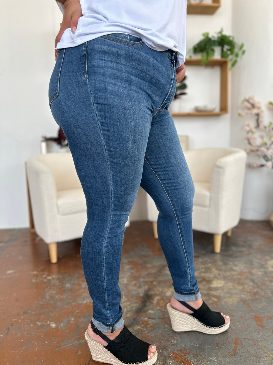 Dora Judy Blue Cuffed Hem Low Waist Skinny Jeans
