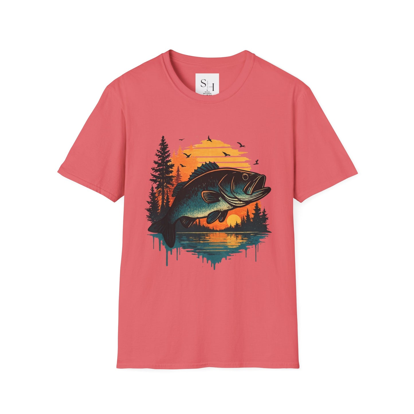 Fishing Sunset Unisex Softstyle T-Shirt