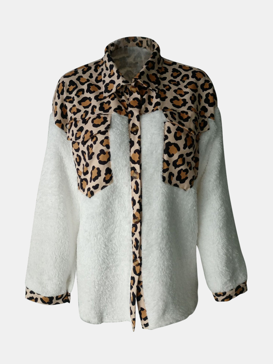 Fuzzy Button Up Long Sleeve