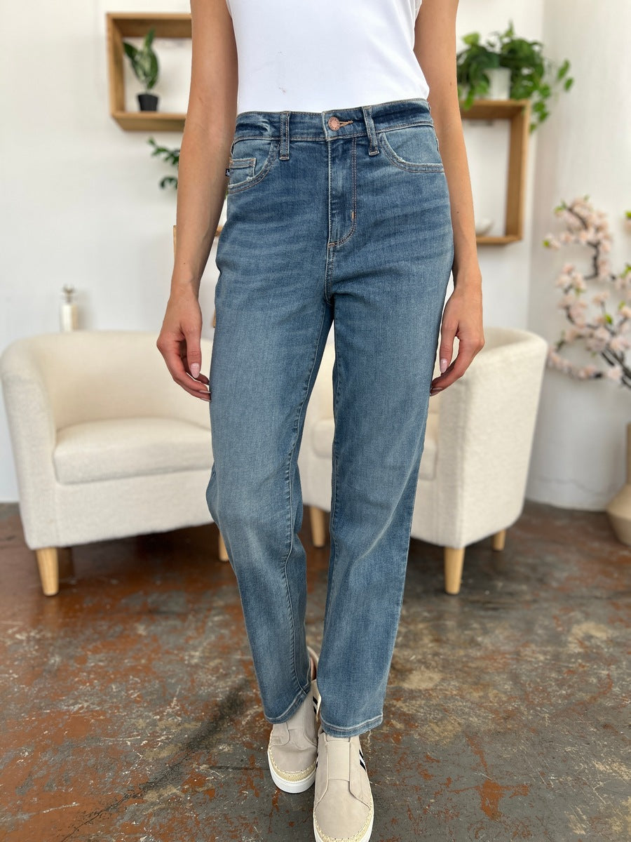 Savannah Judy Blue High Waist Straight Jeans