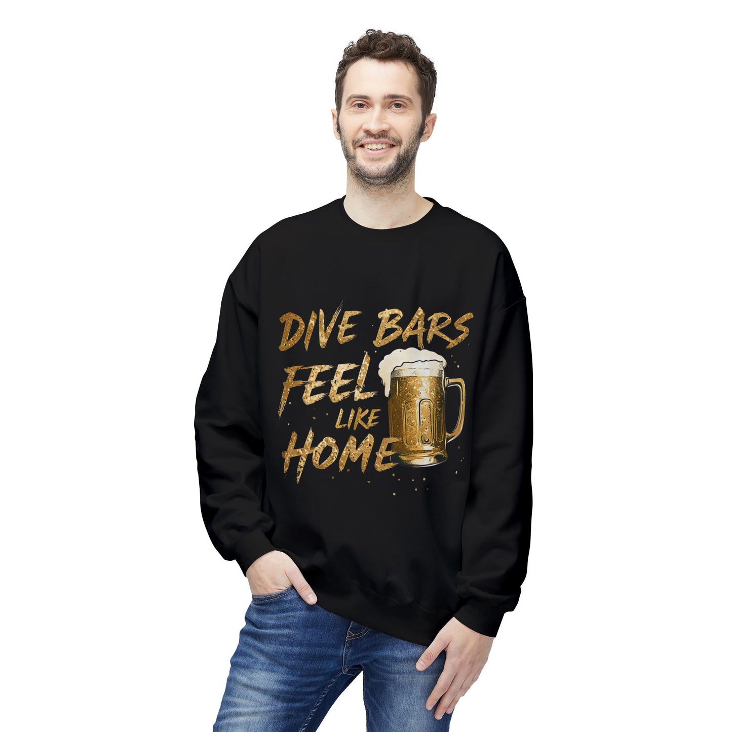 Dive Bars Fleece Crewneck Sweatshirt - Feel Like Home