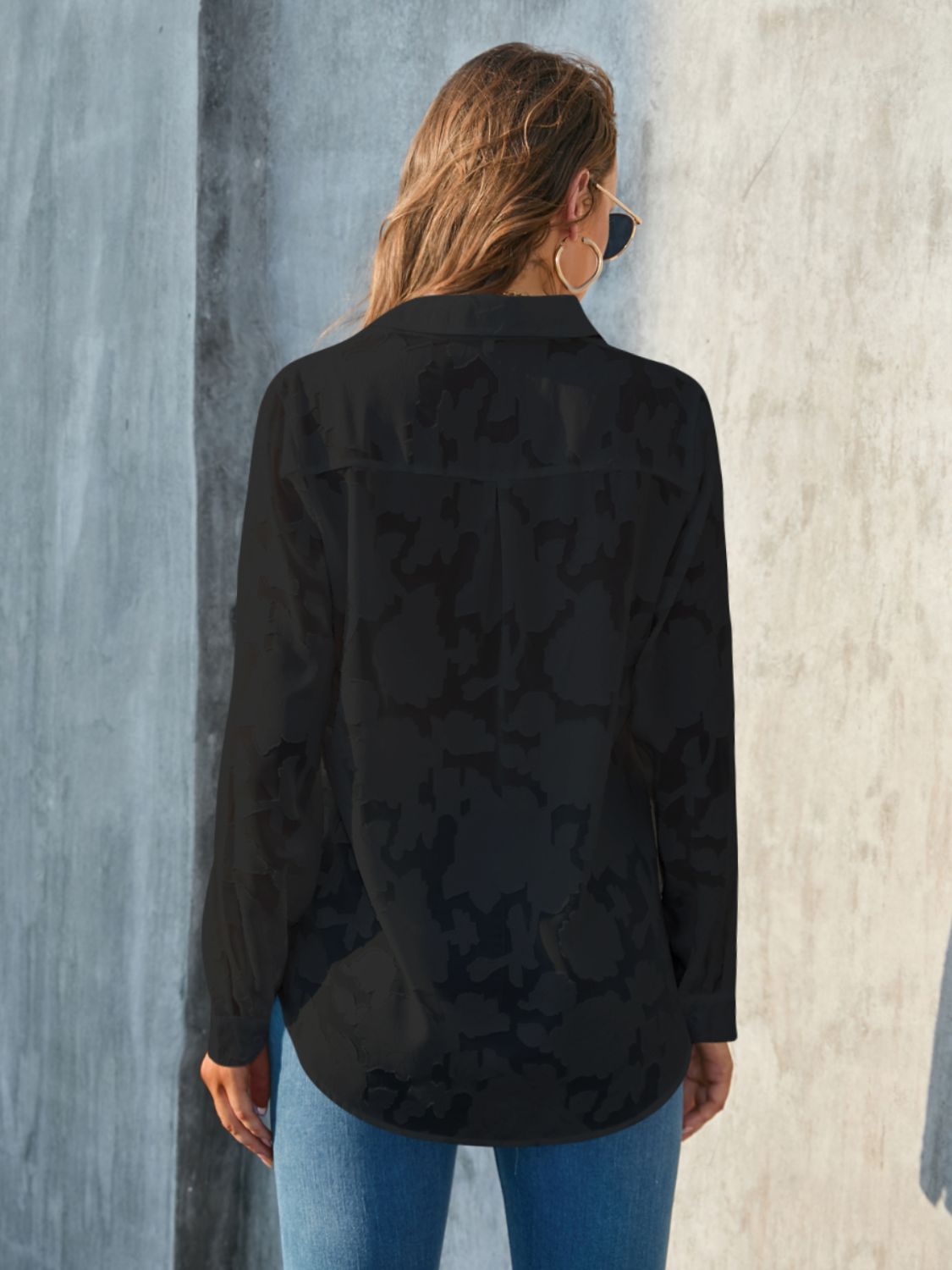 Collared Neck Long Sleeve Shirt