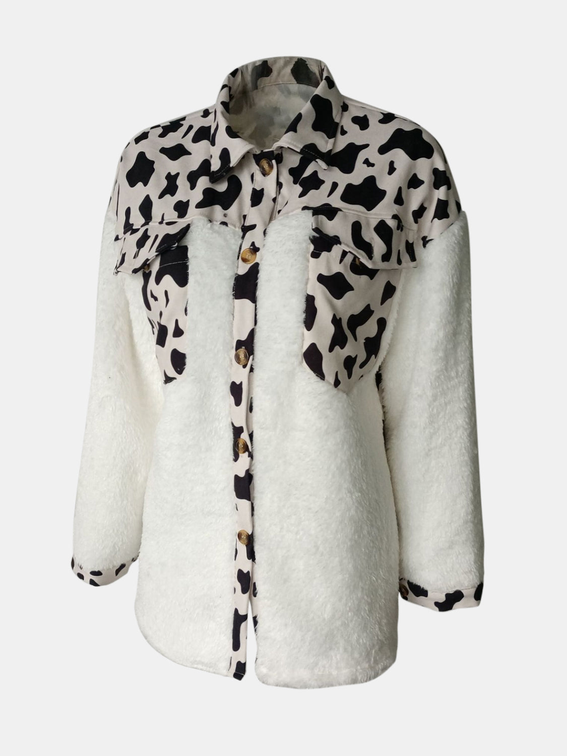 Fuzzy Button Up Long Sleeve