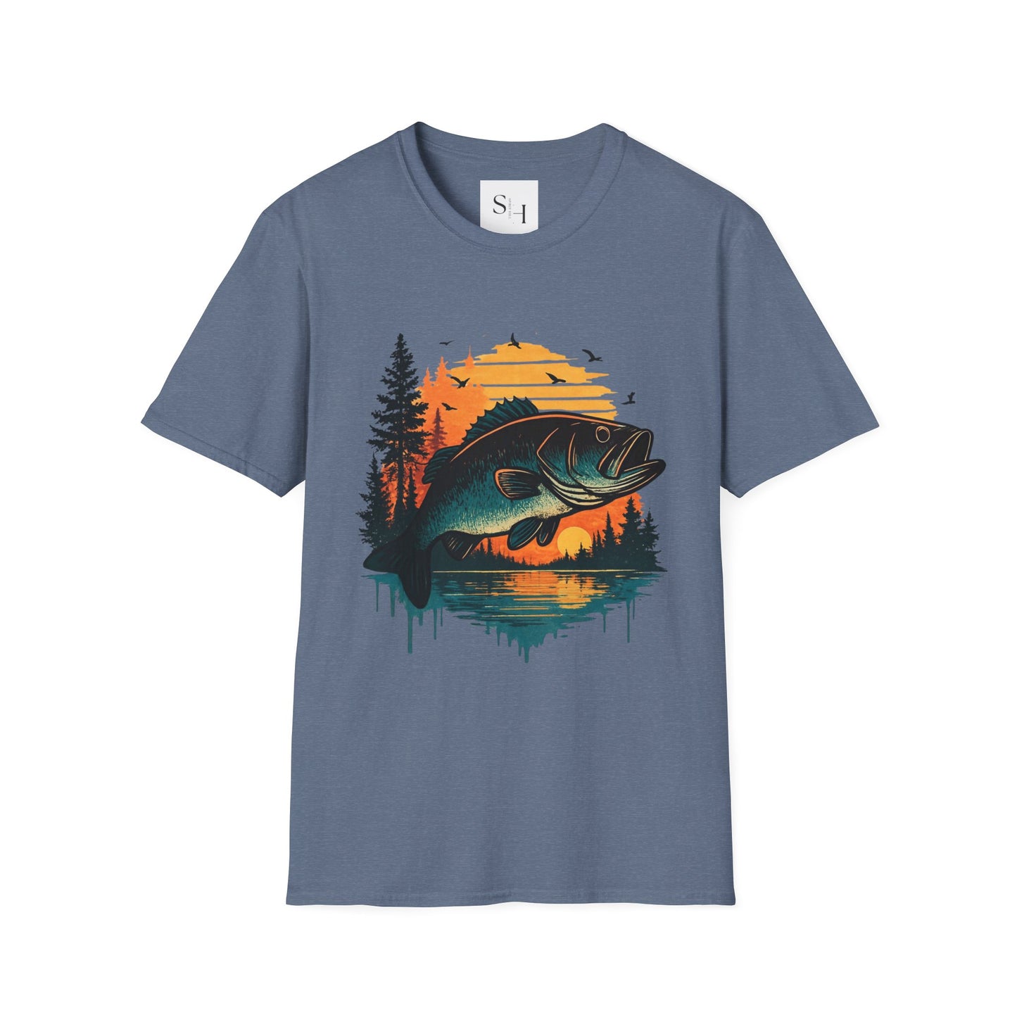 Fishing Sunset Unisex Softstyle T-Shirt