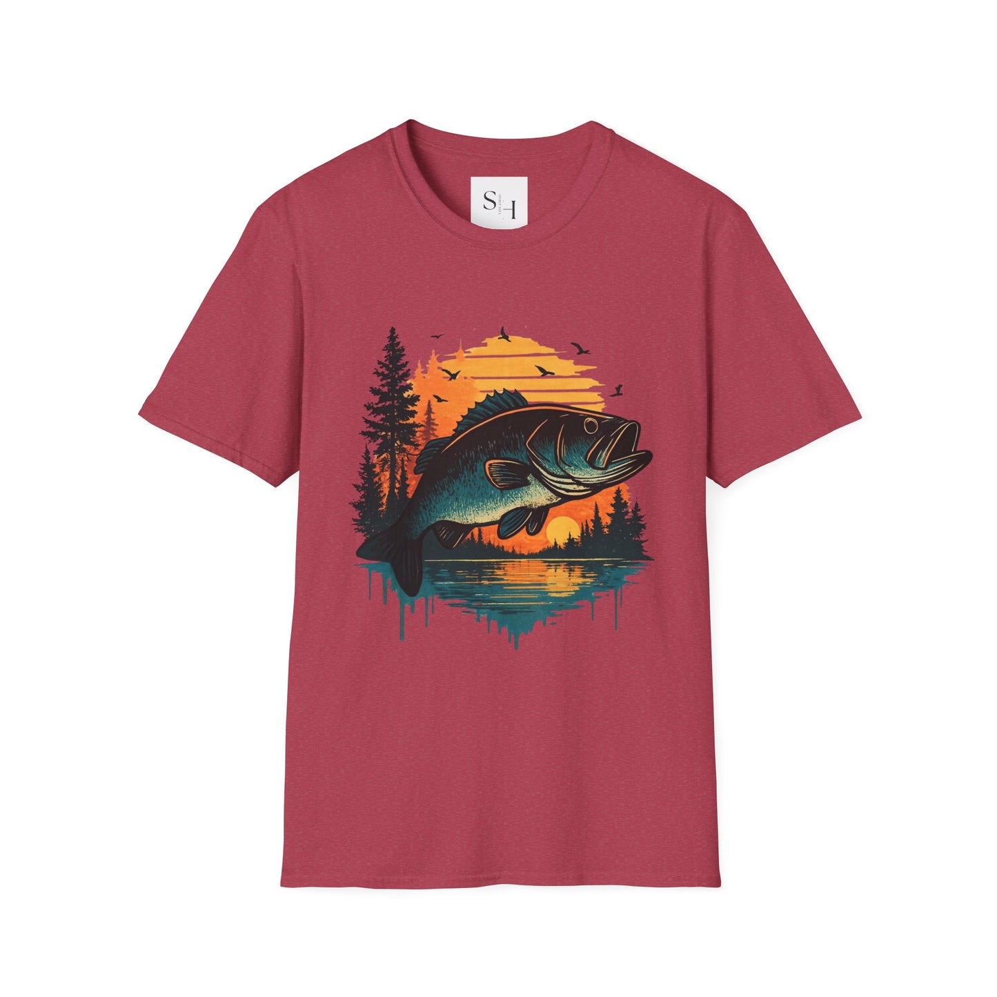 Fishing Sunset Unisex Softstyle T-Shirt