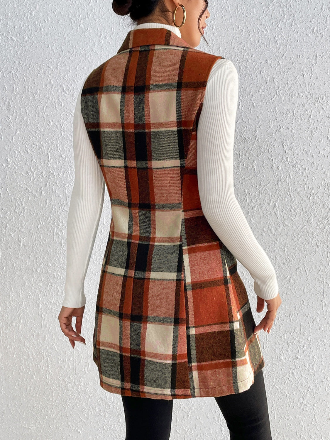 Plaid Button Up Vest