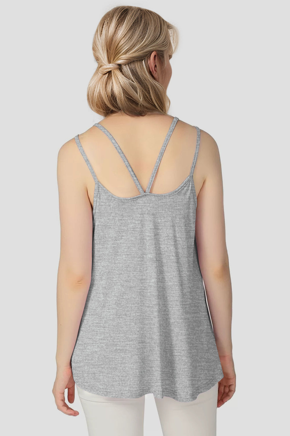 Bamboo Scoop Neck Double Spaghetti Straps Cami