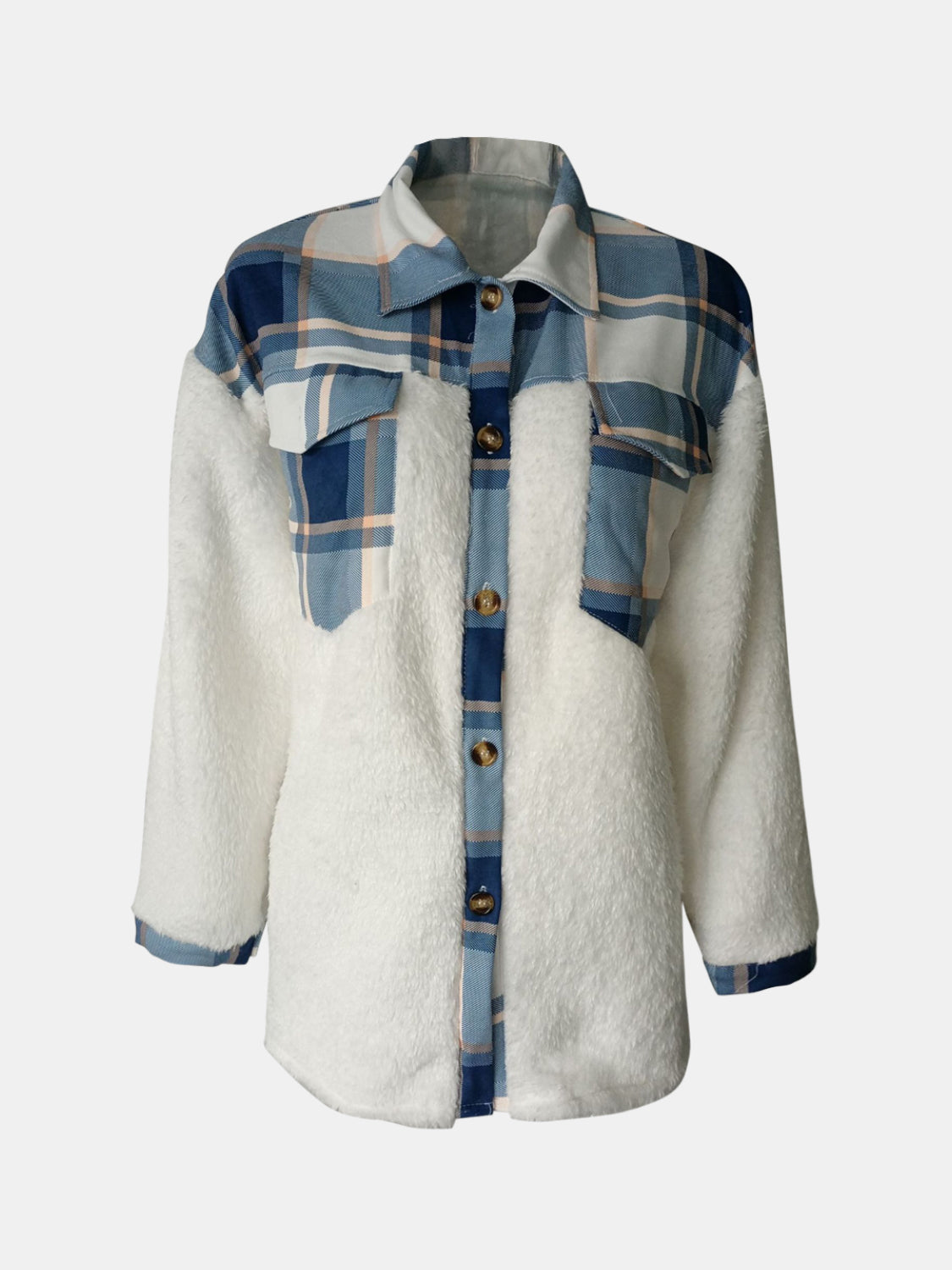 Fuzzy Button Up Long Sleeve
