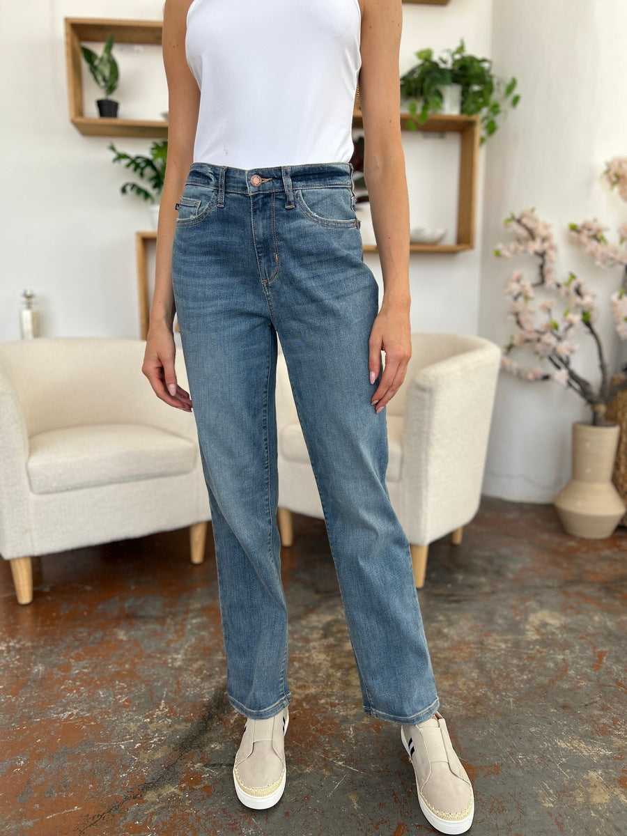 Savannah Judy Blue High Waist Straight Jeans