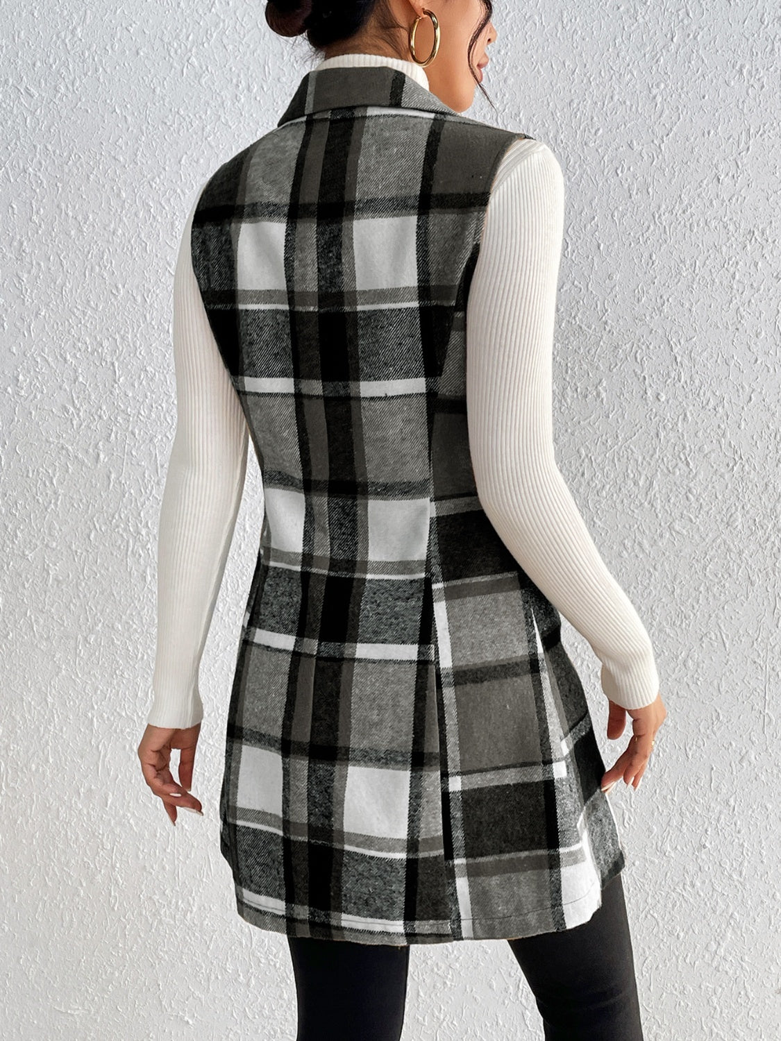 Plaid Button Up Vest
