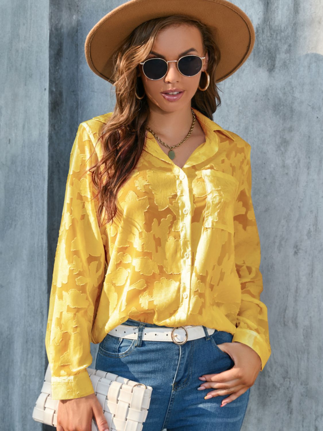 Collared Neck Long Sleeve Shirt