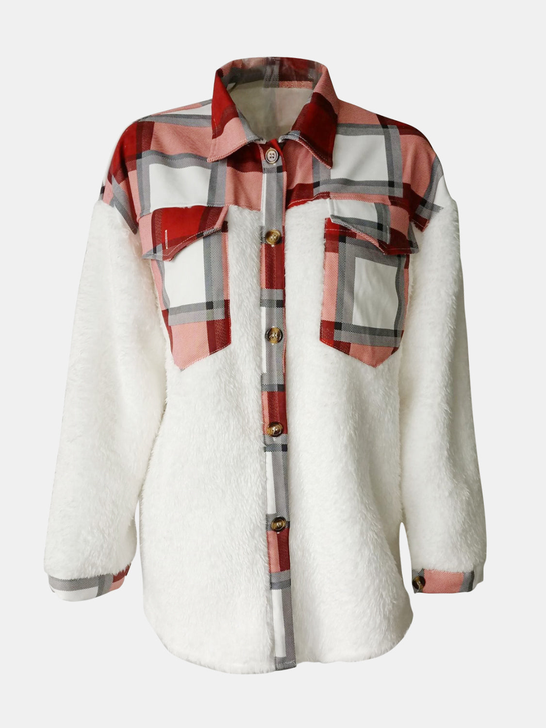 Fuzzy Button Up Long Sleeve