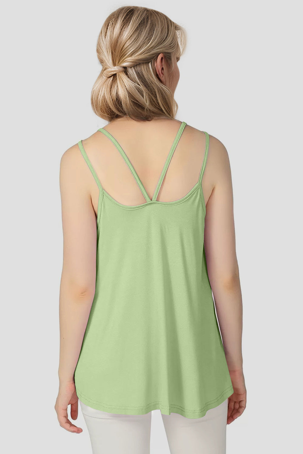 Bamboo Scoop Neck Double Spaghetti Straps Cami