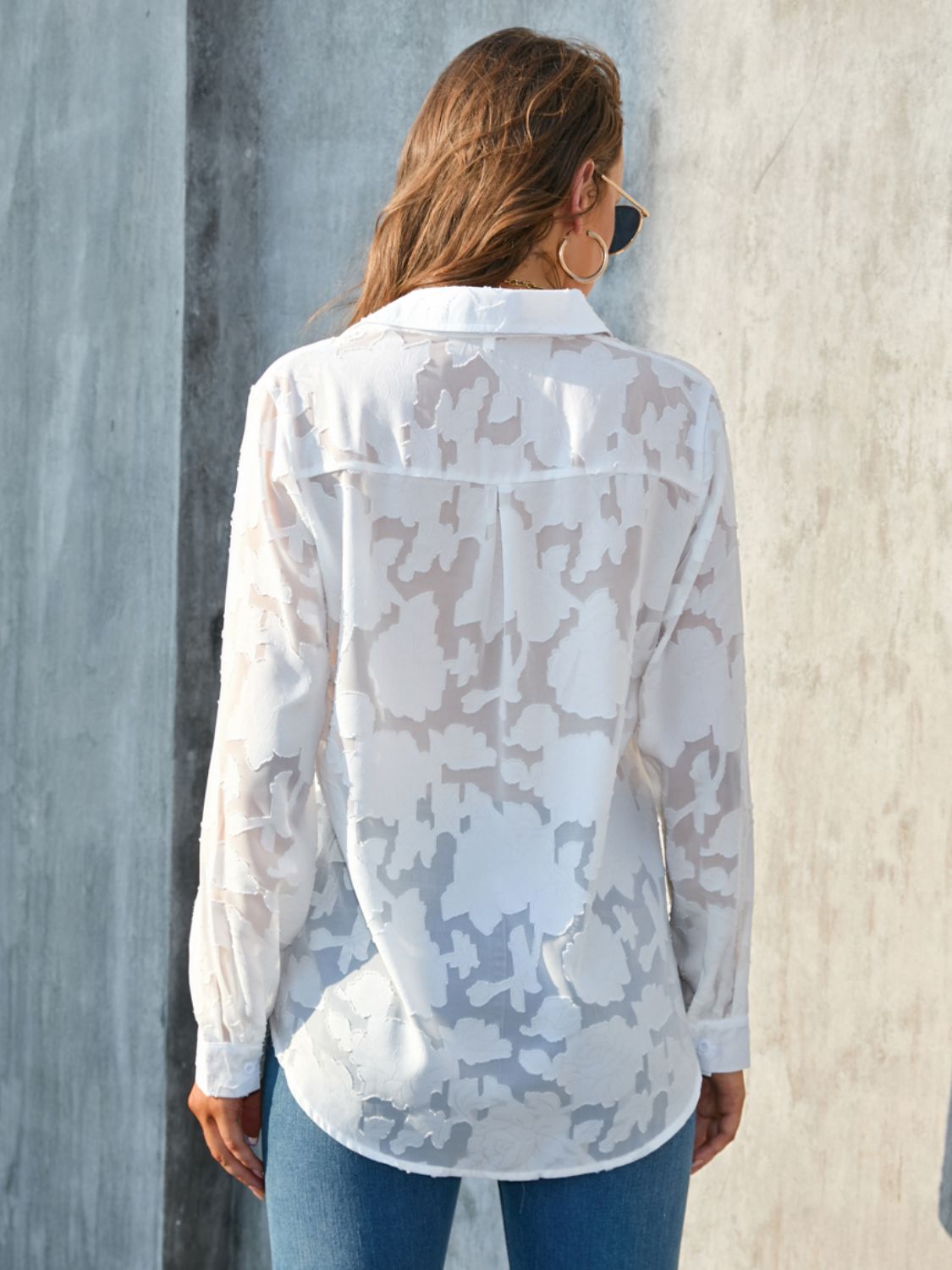 Collared Neck Long Sleeve Shirt