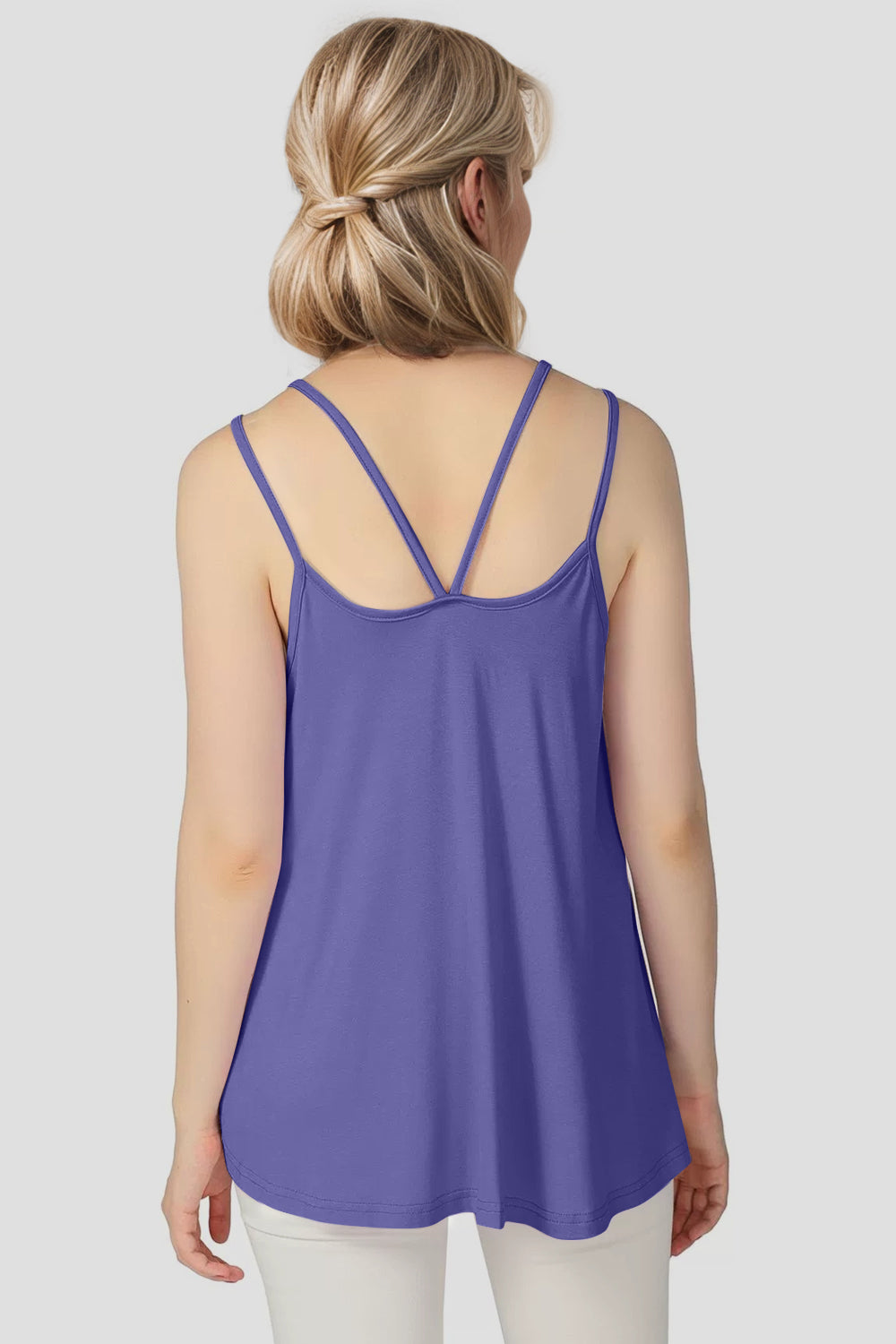 Bamboo Scoop Neck Double Spaghetti Straps Cami