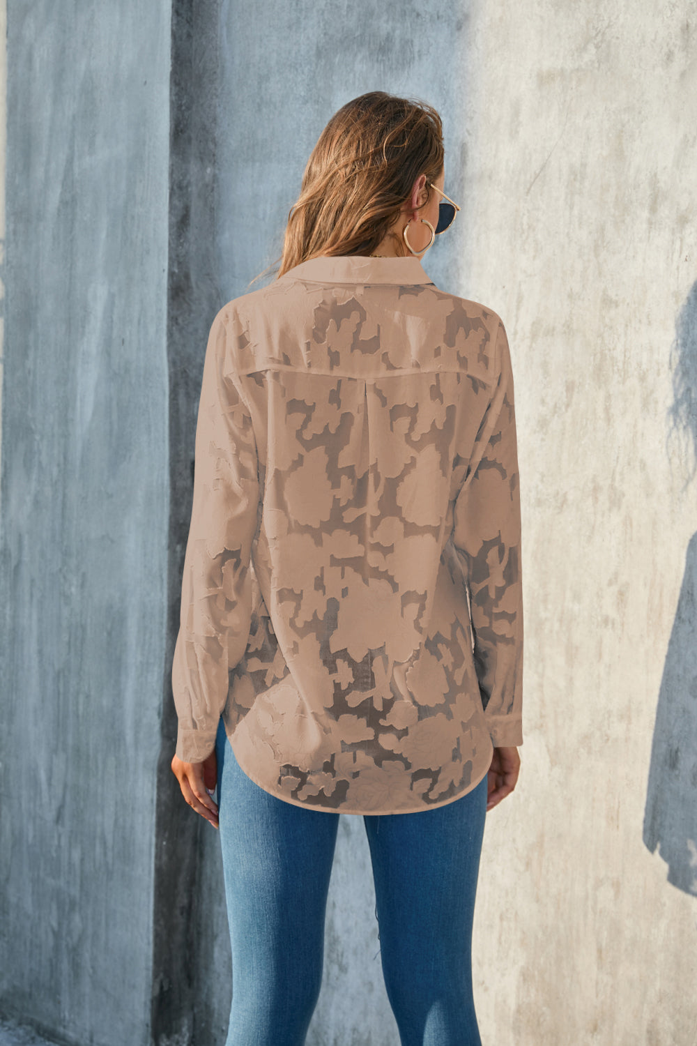 Collared Neck Long Sleeve Shirt