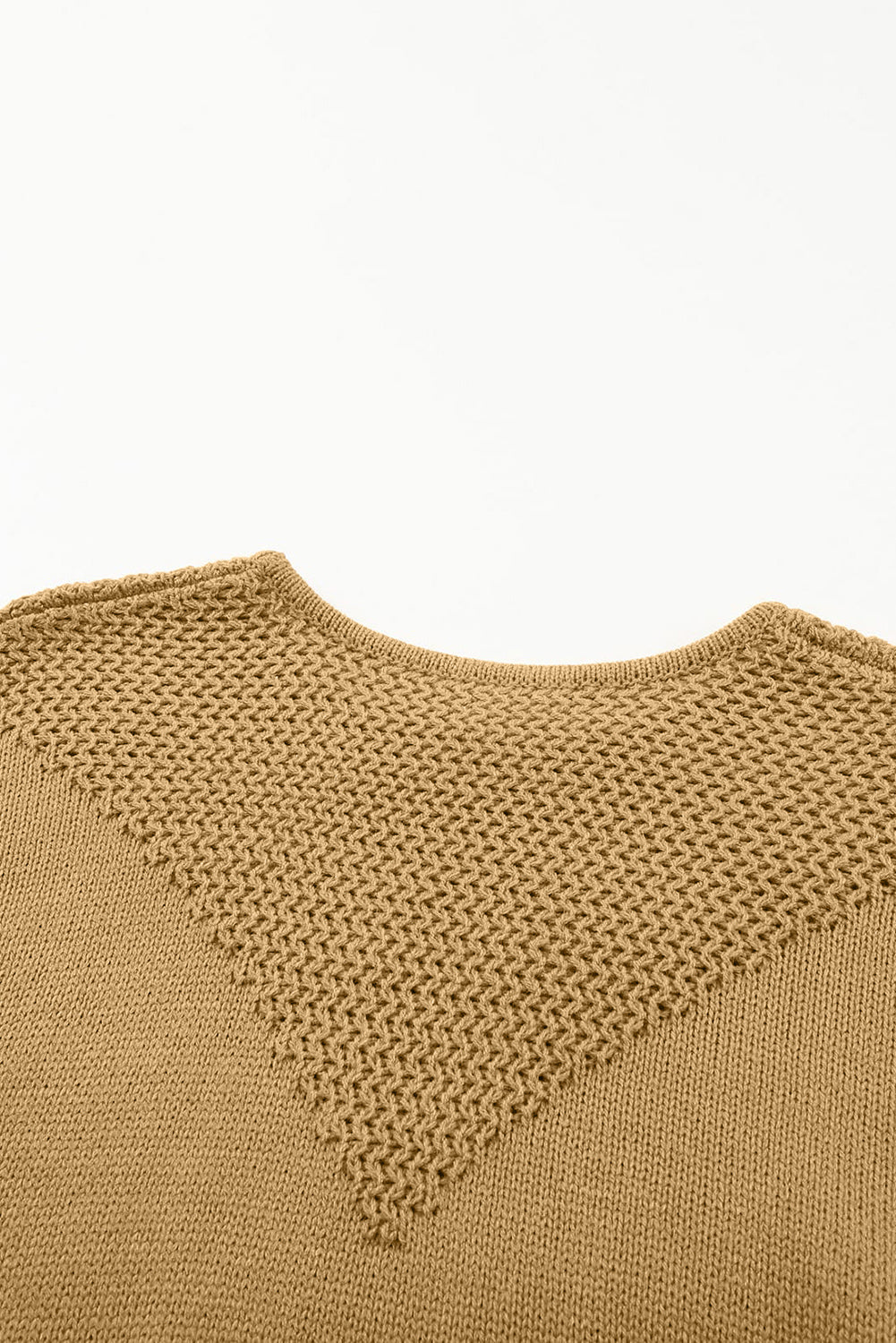 Color Block Round Neck V Inlay Long Sleeve Sweater