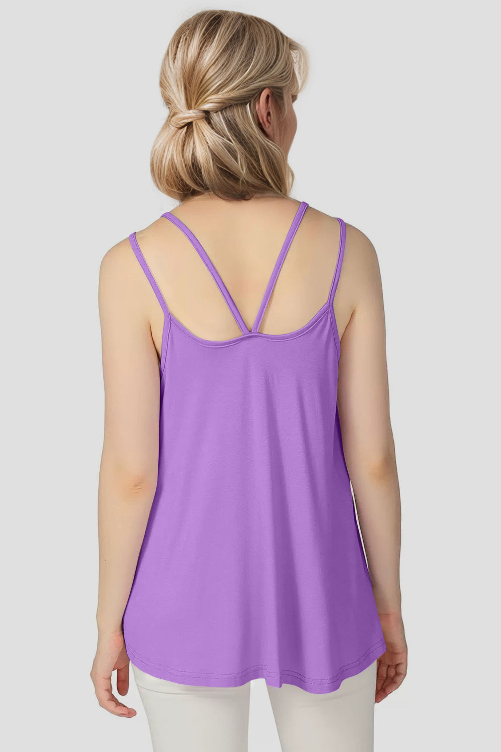 Bamboo Scoop Neck Double Spaghetti Straps Cami