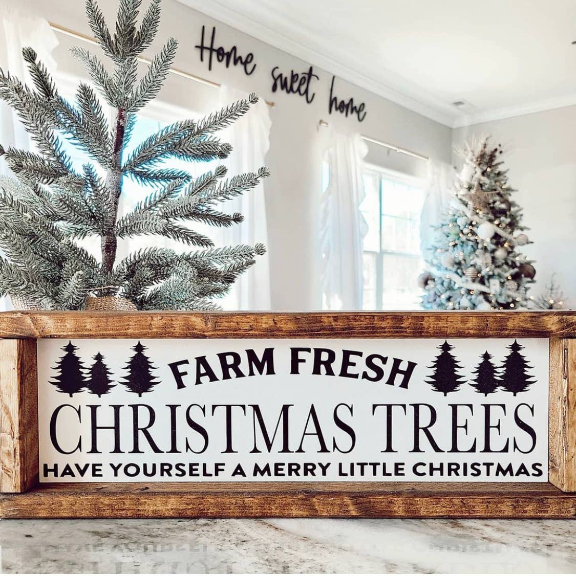 Farm Fresh Christmas Trees Sign 5x14" - Christmas Decor