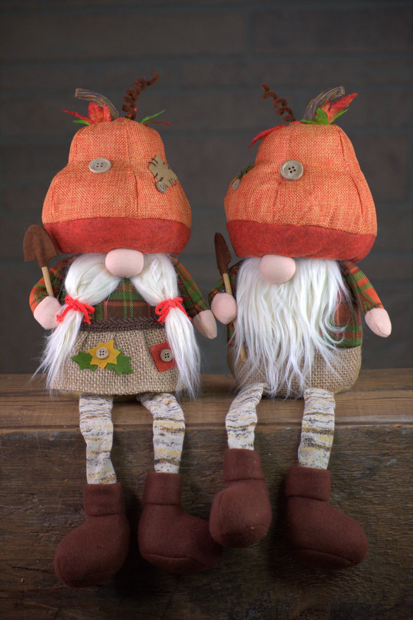 Shelvin & Shelly Set of 2 18in Fall Gnome