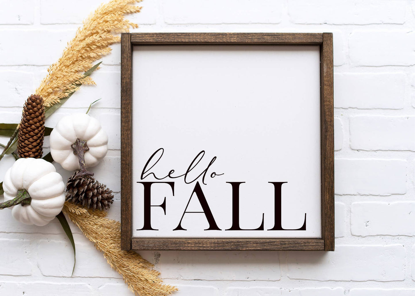 Hello Fall Wooden Sign - Fall Decor