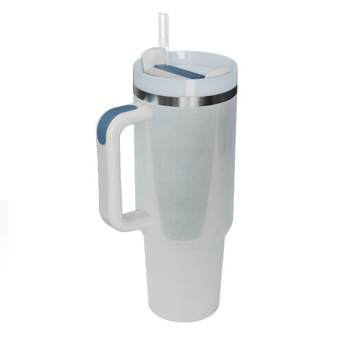 40oz. Stainless Steel Tumbler with Handle and Straw