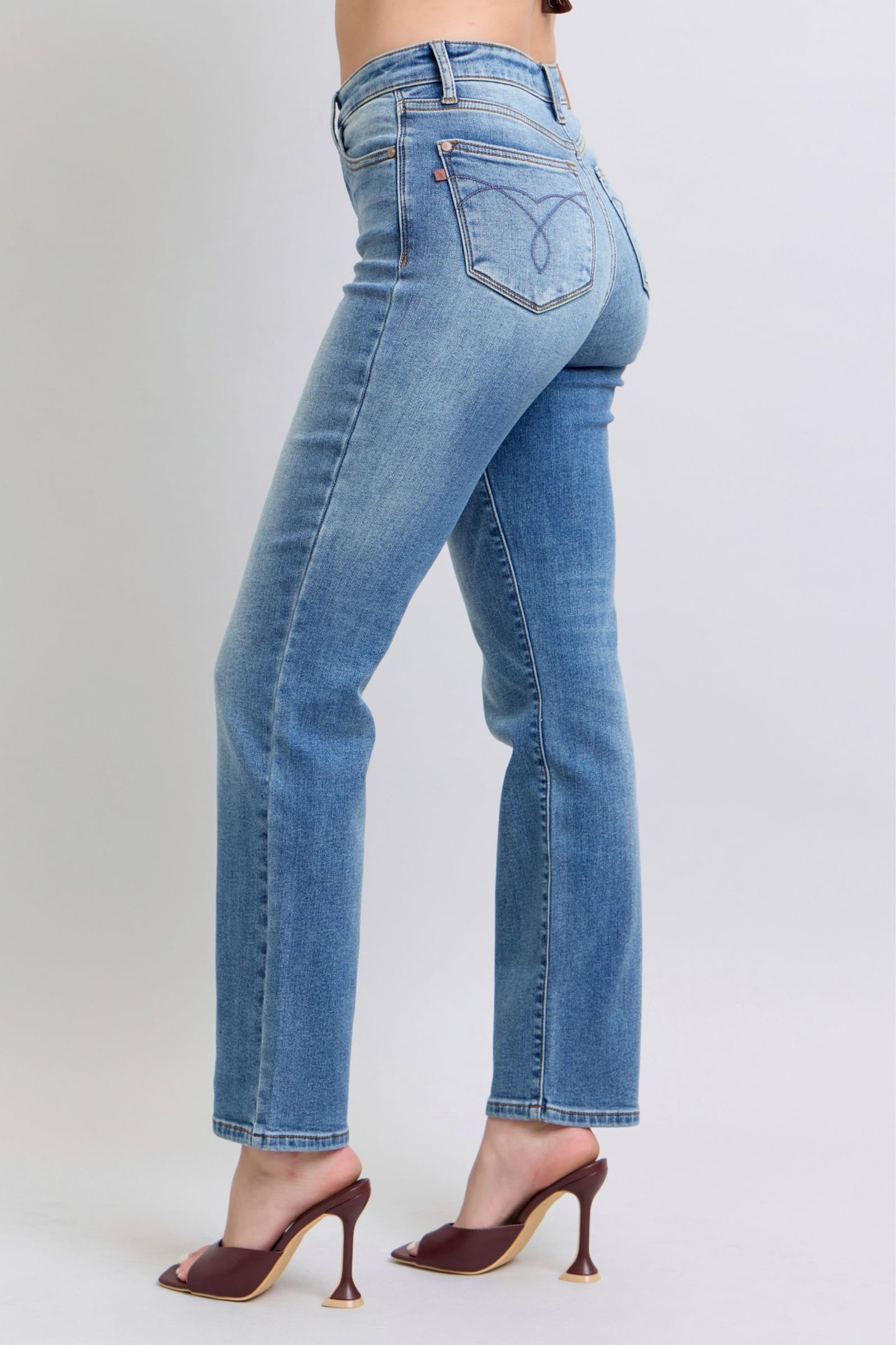 Day 17 - Judy Blue Vintage Wash Thermal Straight Jeans