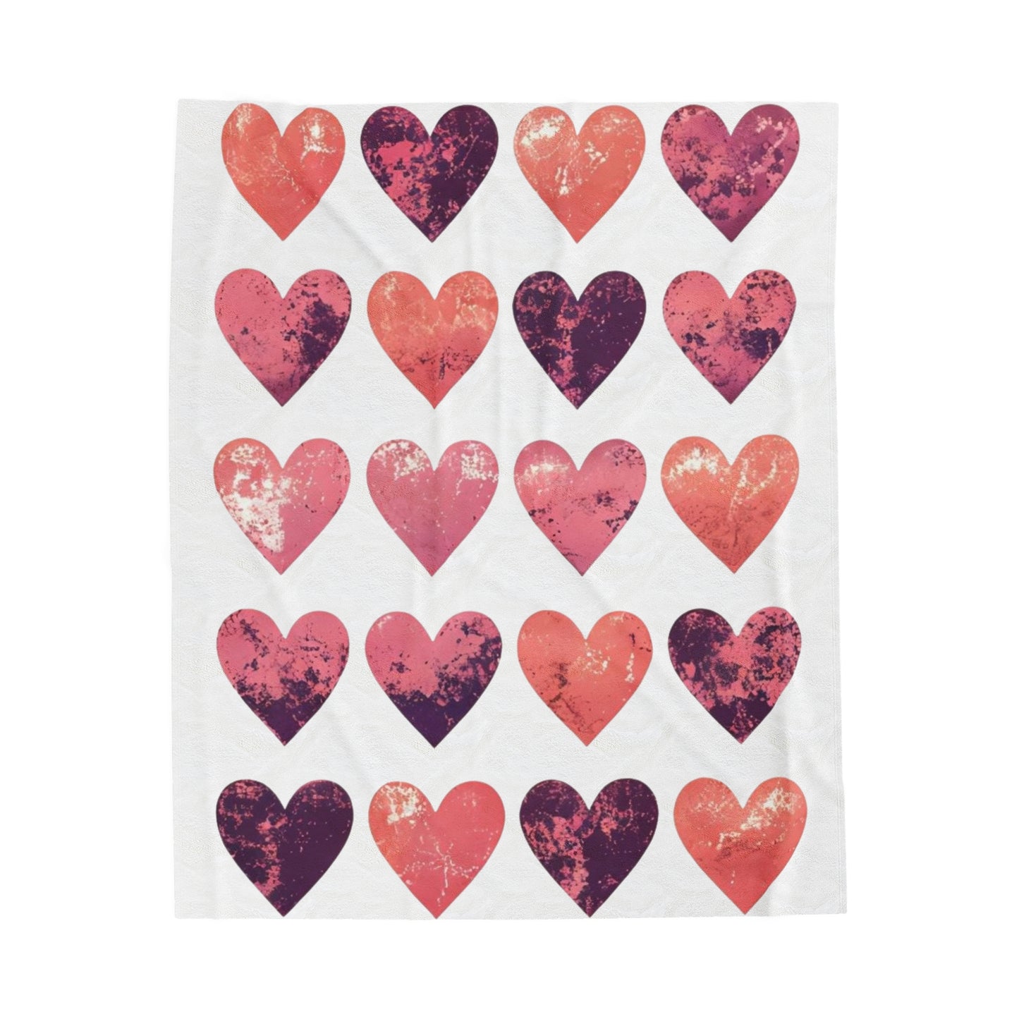 Hearts Velveteen Plush Blanket