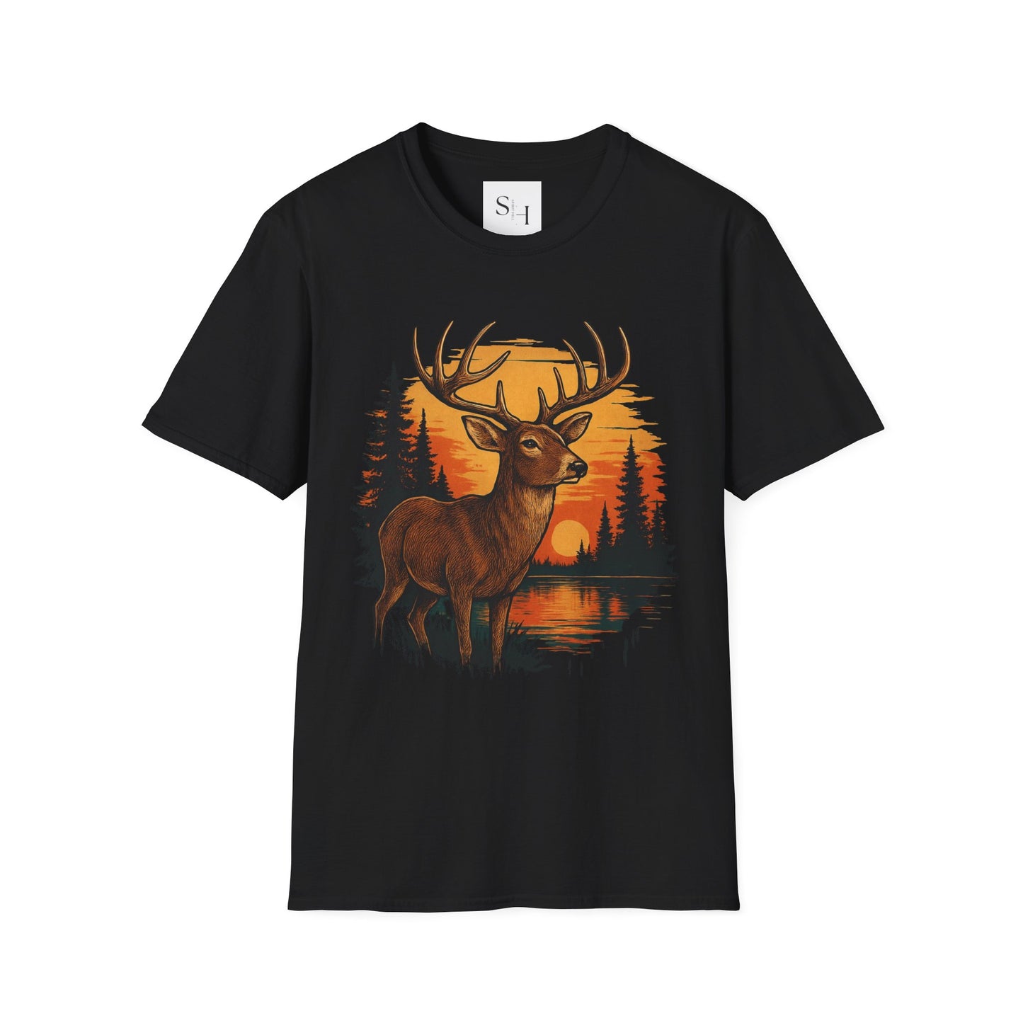 Deer Sunset Unisex Softstyle T-Shirt