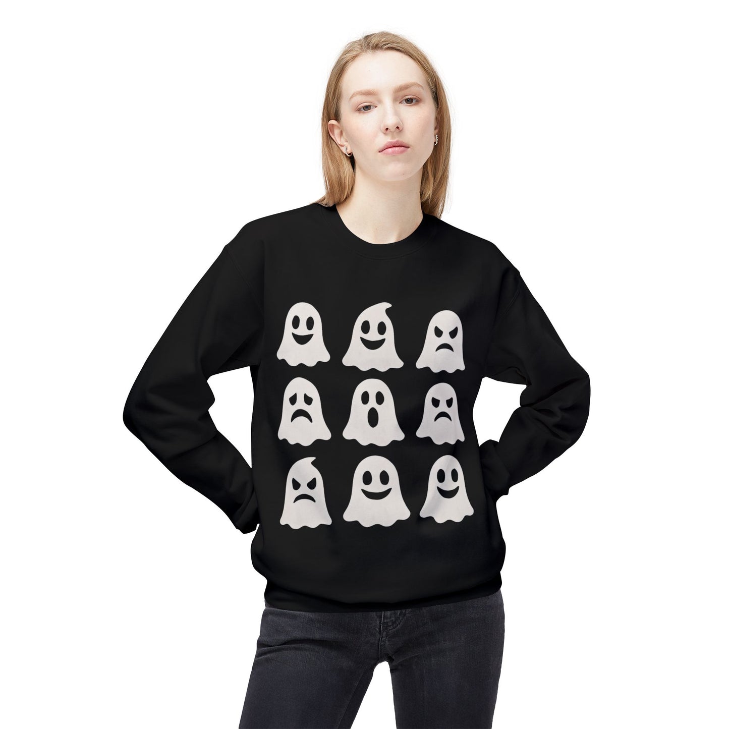Ghostly Vibes Unisex Fleece Crewneck