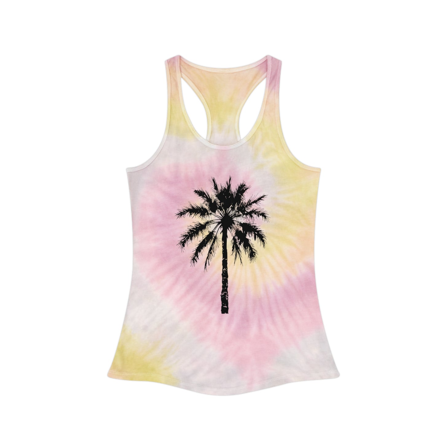 Palm Tree Tie Dye Racerback Tank Top