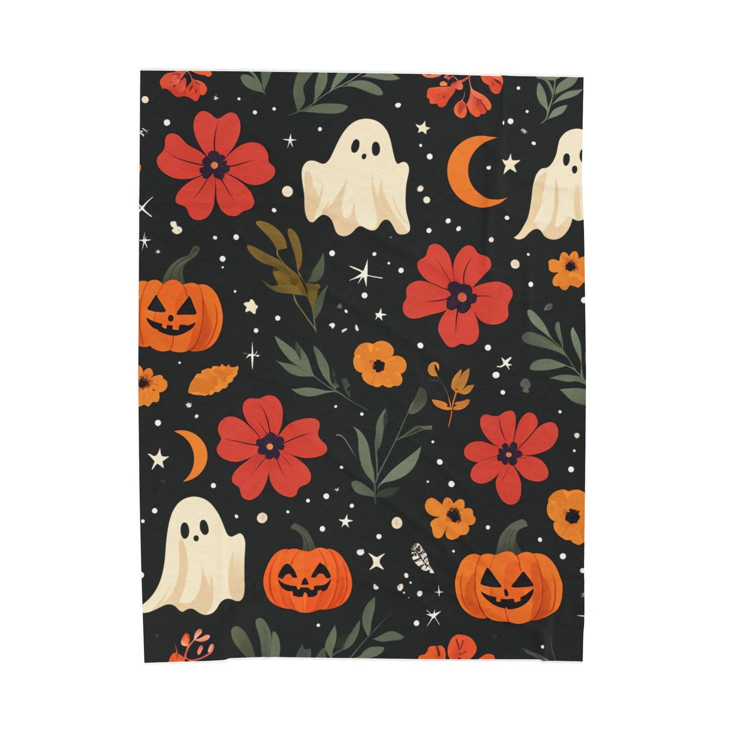 Ghost & Pumpkin Velveteen Plush Blanket