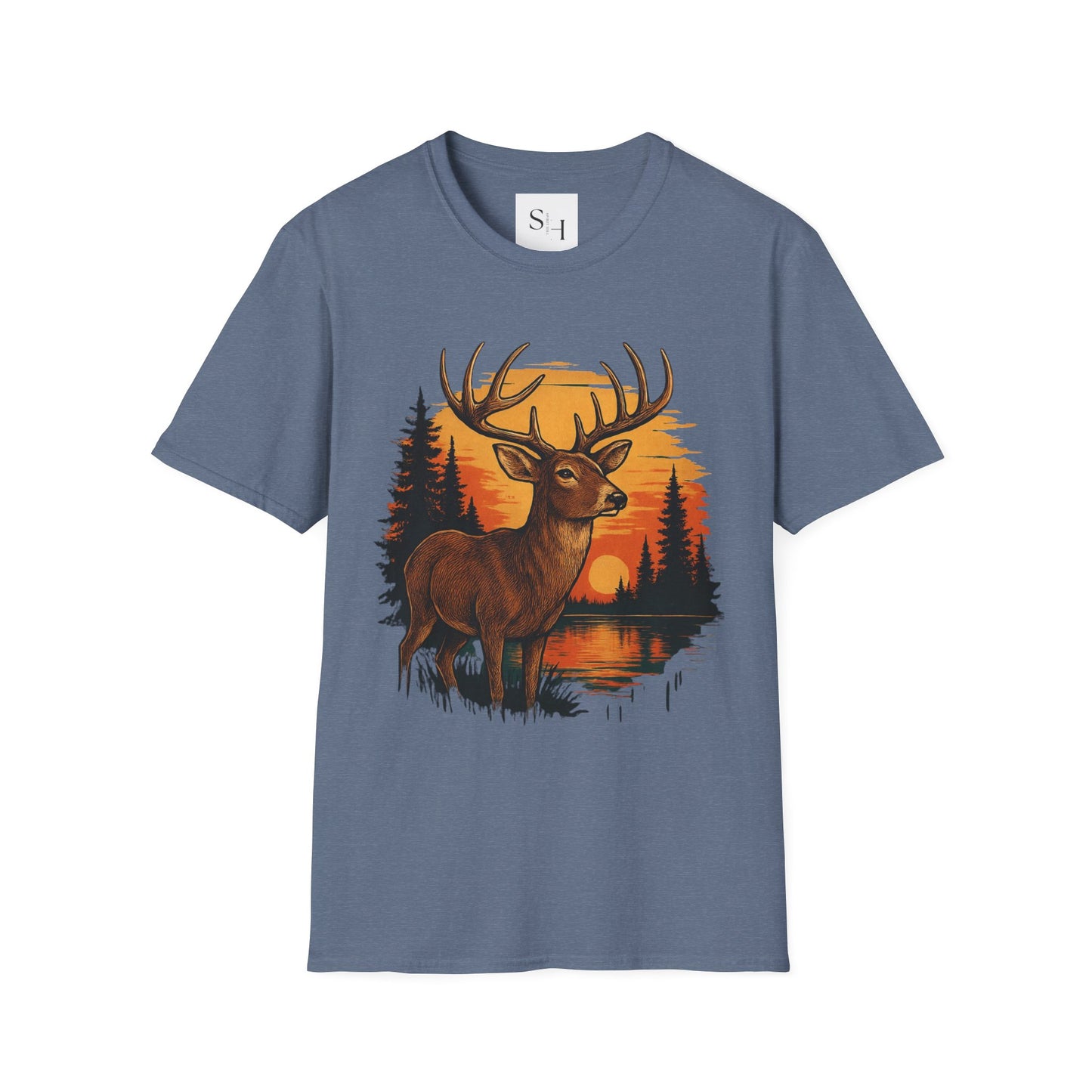 Deer Sunset Unisex Softstyle T-Shirt