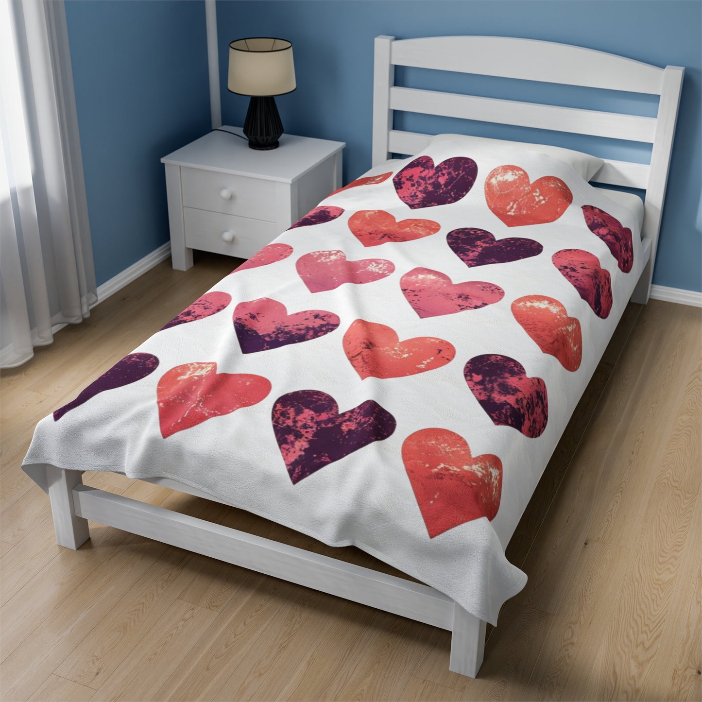 Hearts Velveteen Plush Blanket