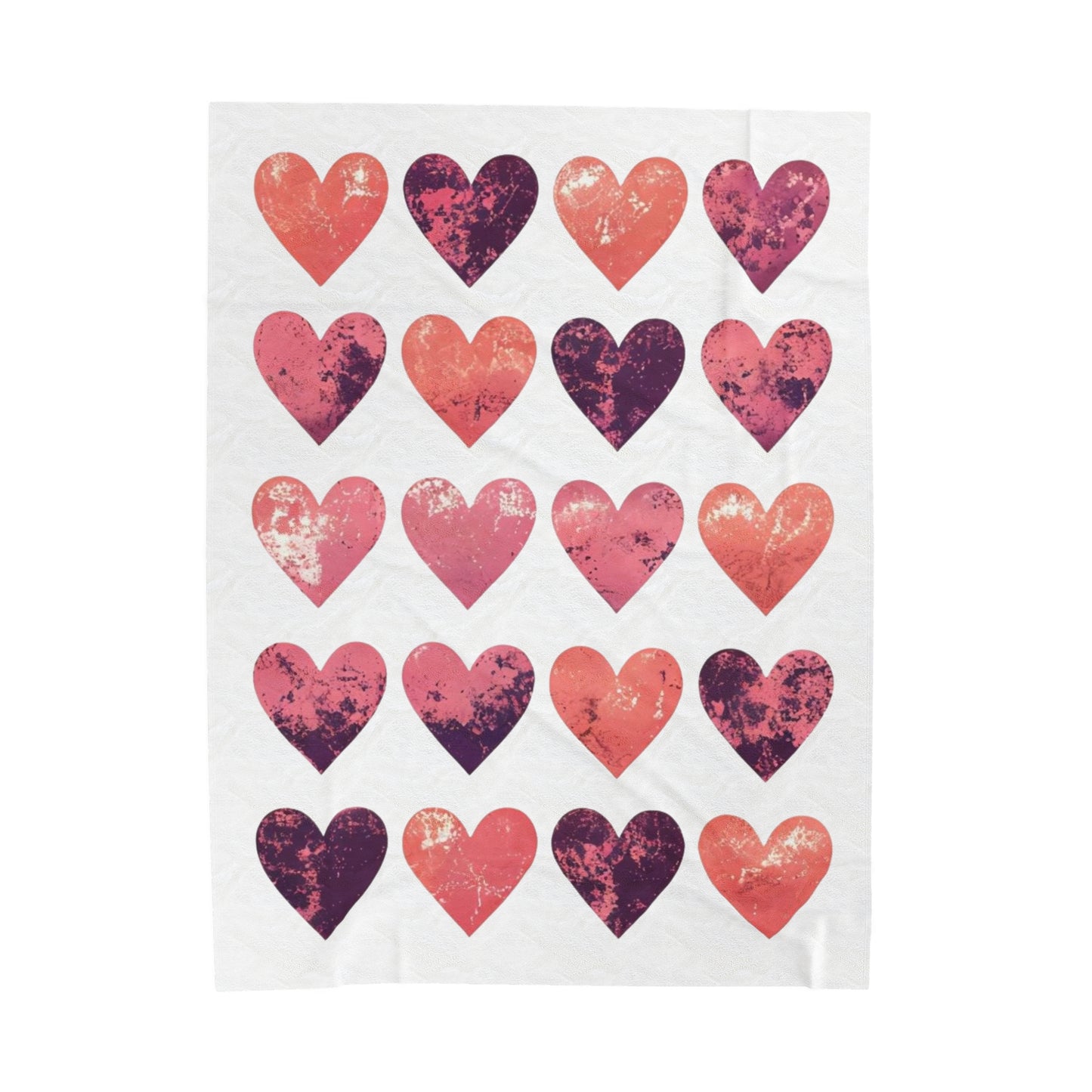 Hearts Velveteen Plush Blanket