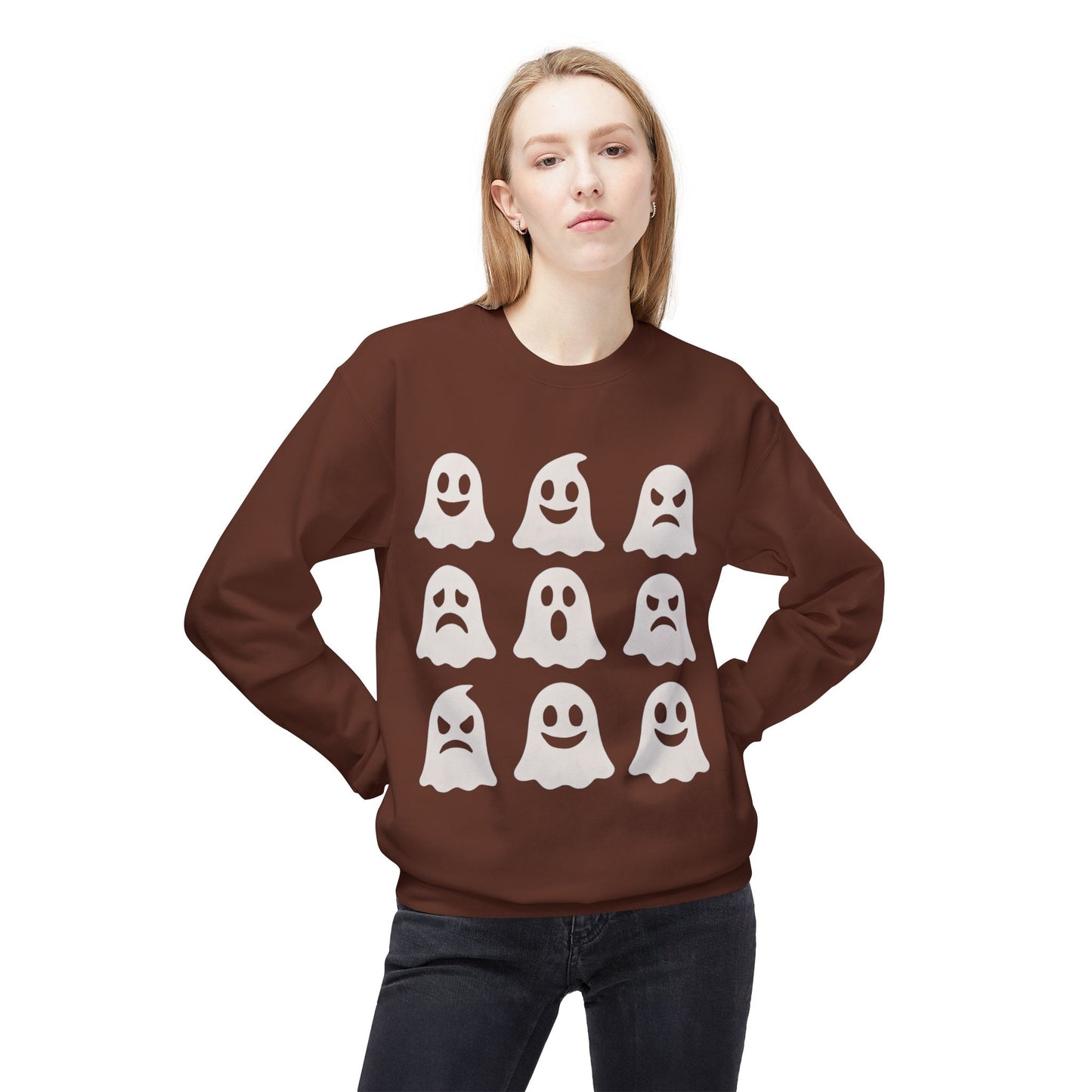 Ghostly Vibes Unisex Fleece Crewneck