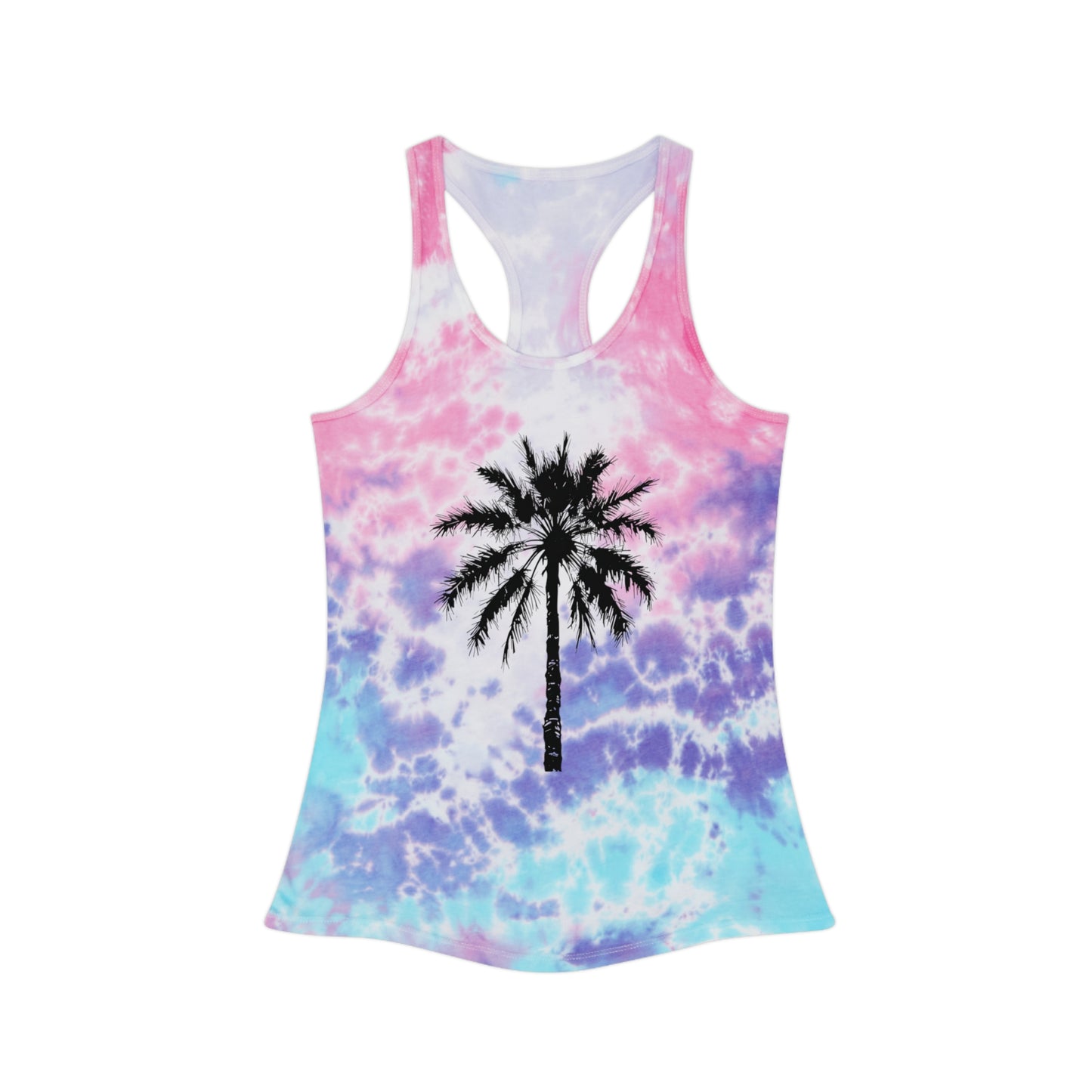 Palm Tree Tie Dye Racerback Tank Top