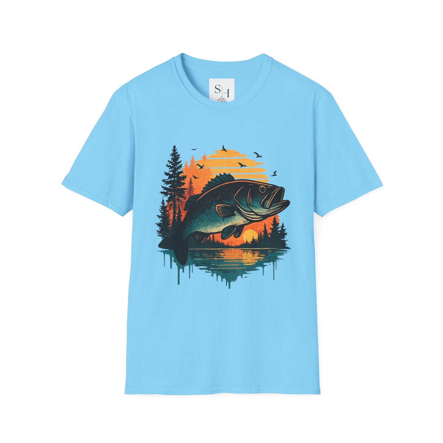 Fishing Sunset Unisex Softstyle T-Shirt
