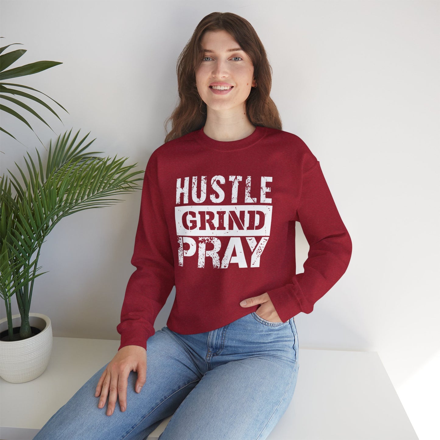 Hustle Grind Pray Cozy Unisex Sweatshirt