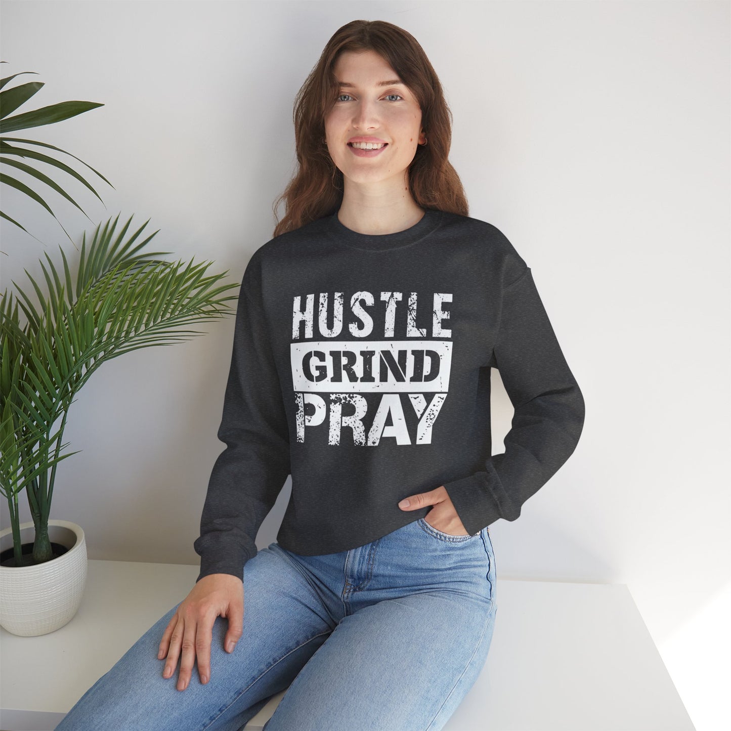 Hustle Grind Pray Cozy Unisex Sweatshirt