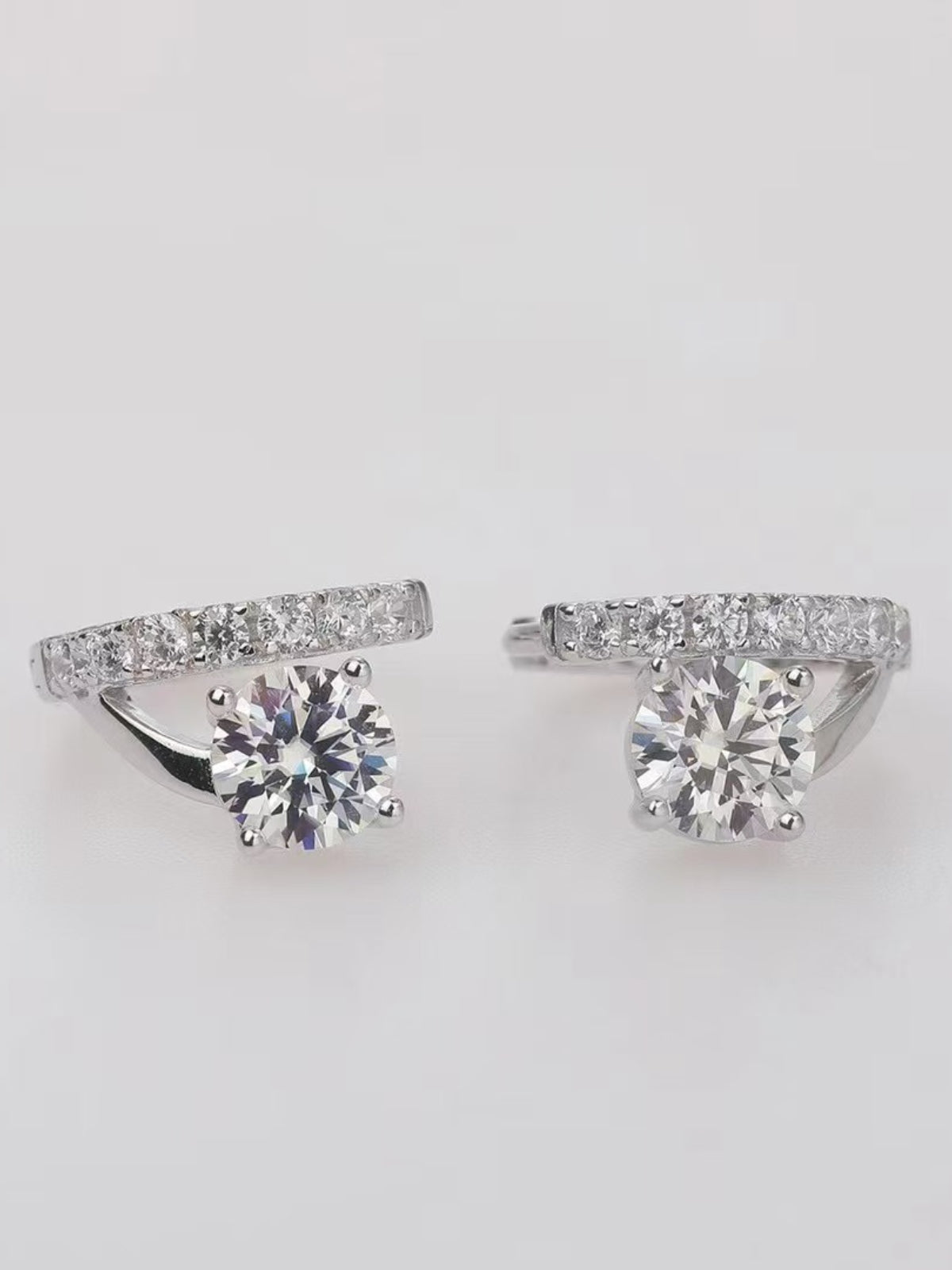 Day 23 - 2 Carat Moissanite 925 Sterling Silver Huggie Earrings