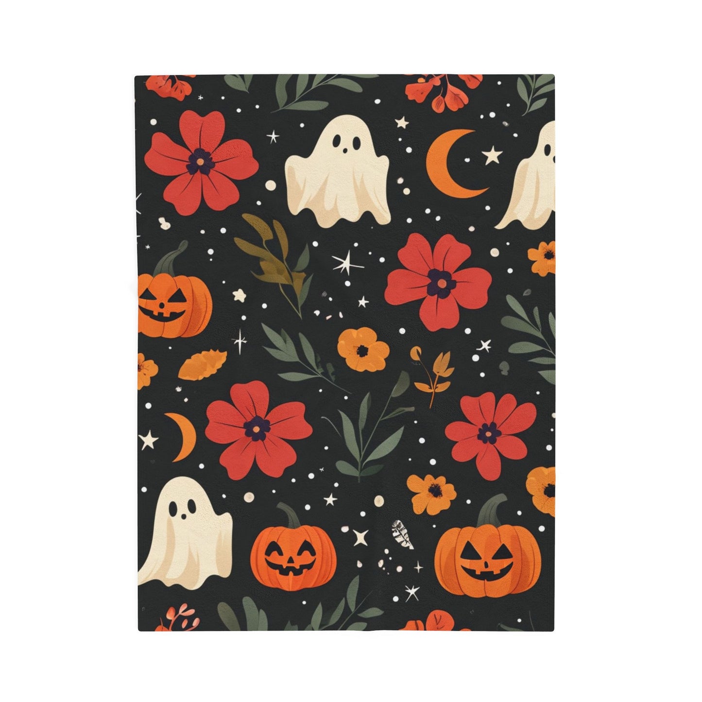 Ghost & Pumpkin Velveteen Plush Blanket