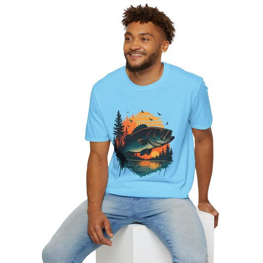 Fishing Sunset Unisex Softstyle T-Shirt