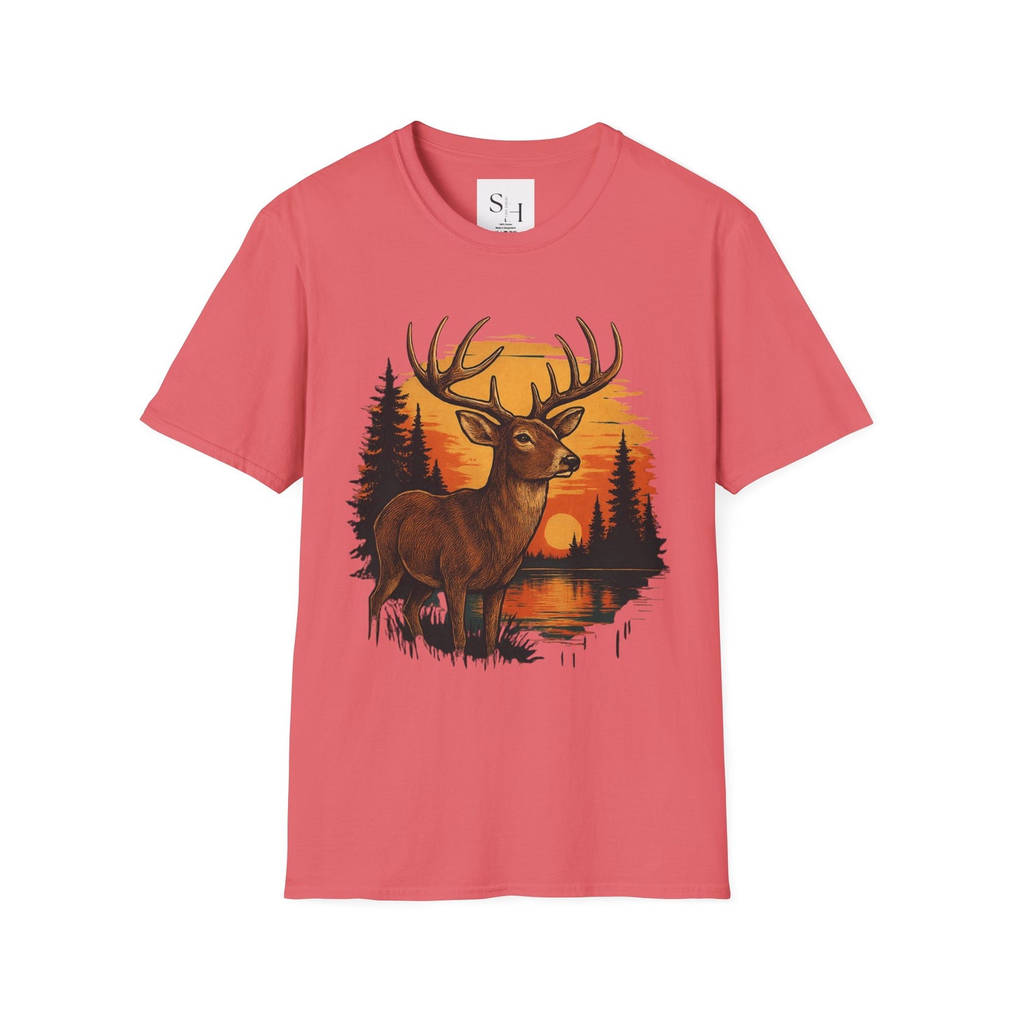 Deer Sunset Unisex Softstyle T-Shirt