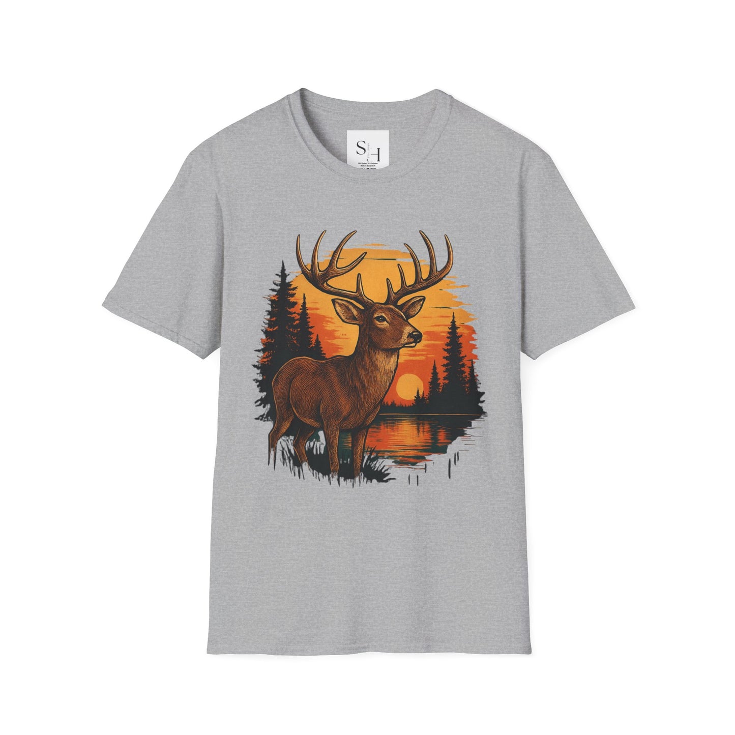 Deer Sunset Unisex Softstyle T-Shirt