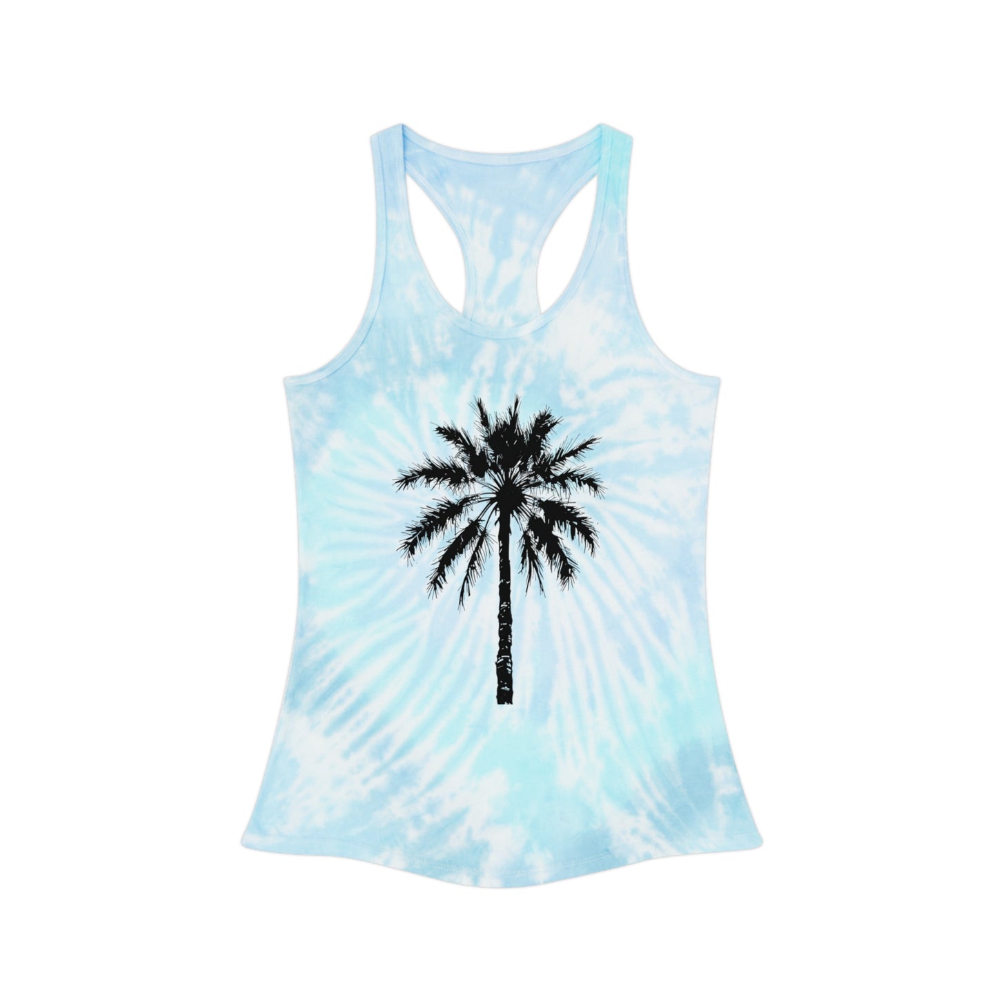 Palm Tree Tie Dye Racerback Tank Top